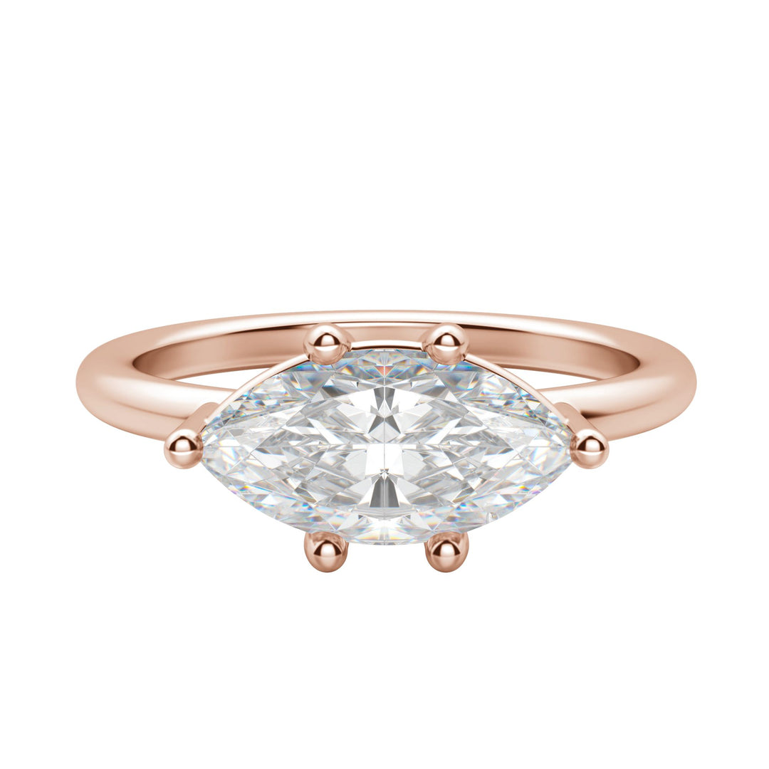 EDGY BASKET CLASSIC MARQUISE CUT MOISSANITE ENGAGEMENT RING