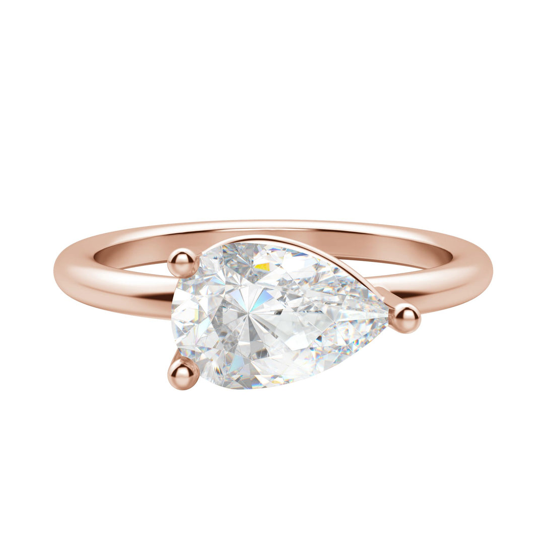 EDGY BASKET CLASSIC PEAR CUT MOISSANITE ENGAGEMENT RING