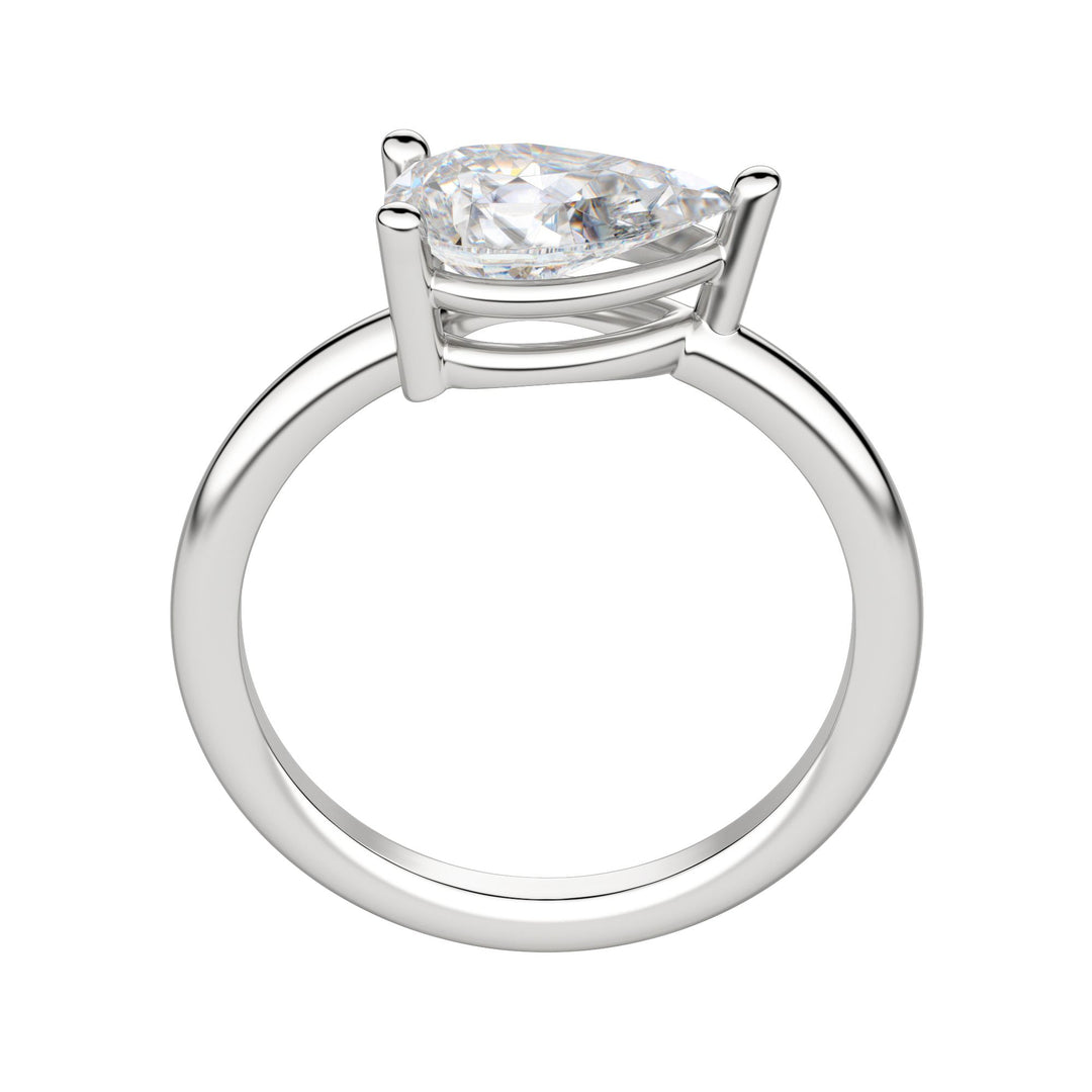 EDGY BASKET CLASSIC PEAR CUT MOISSANITE ENGAGEMENT RING