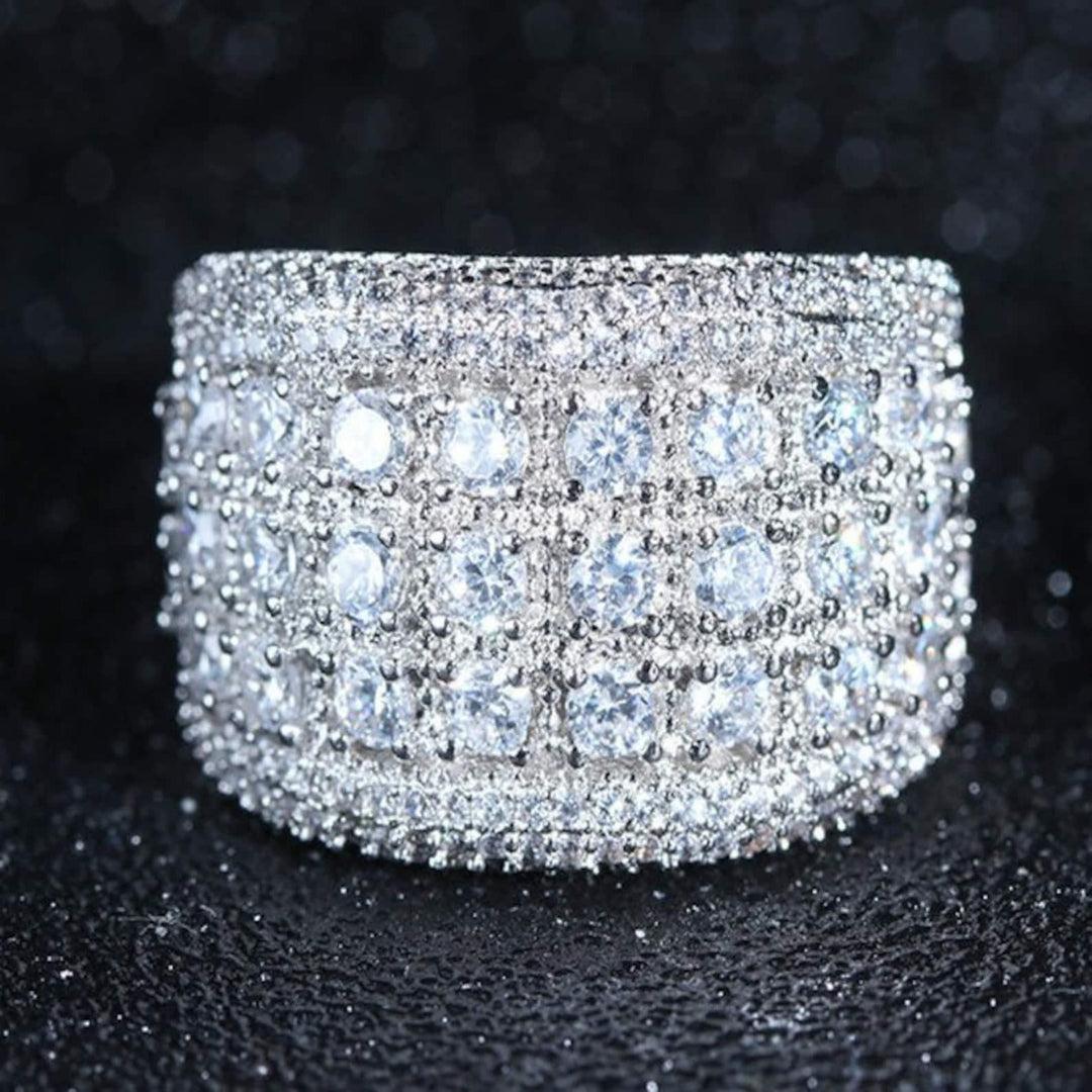 FULL ICED OUT MOISSANITE CUSTOM MEN’S SPINNING BAND PARTY RINGS,HIP HOP JEWELRY