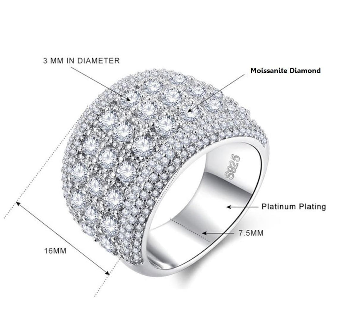 FULL ICED OUT MOISSANITE CUSTOM MEN’S SPINNING BAND PARTY RINGS,HIP HOP JEWELRY