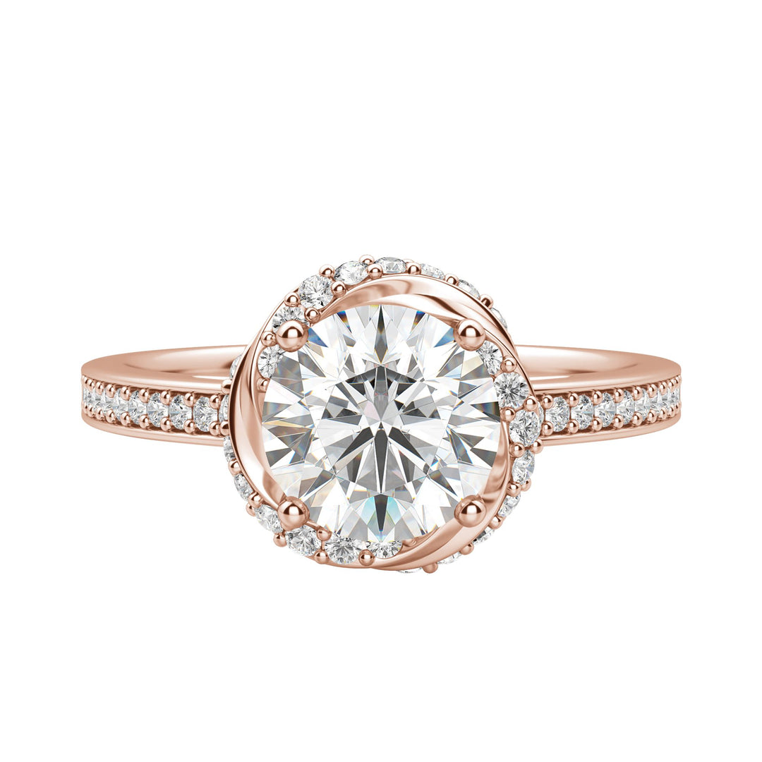 HAIL ROUND CUT MOISSANITE ENGAGEMENT RING