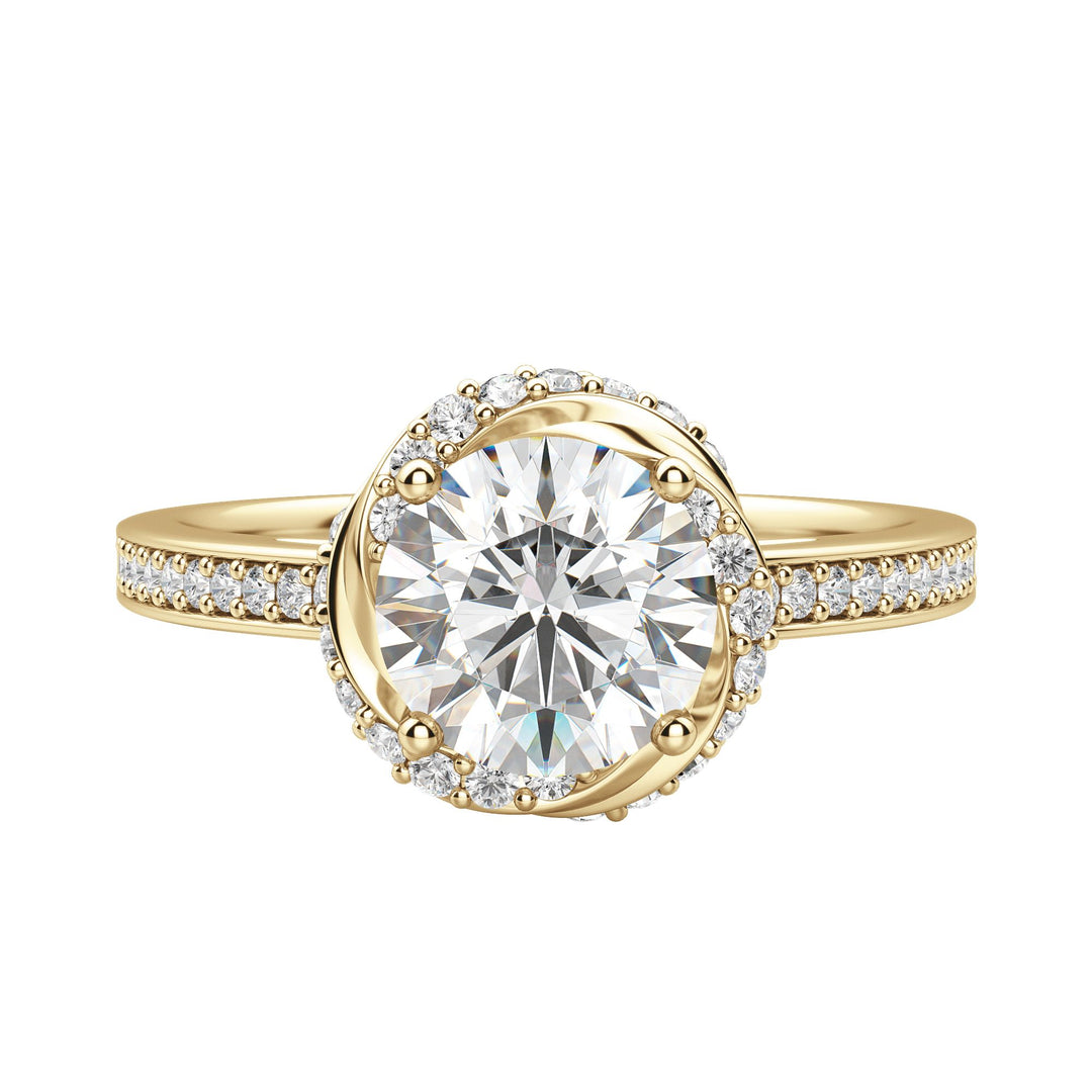 HAIL ROUND CUT MOISSANITE ENGAGEMENT RING