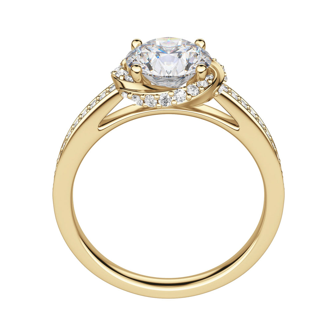 HAIL ROUND CUT MOISSANITE ENGAGEMENT RING