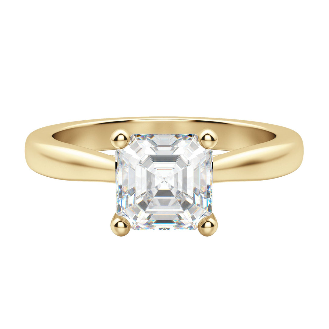 HARP ASSCHER CUT MOISSANITE ENGAGEMENT RING