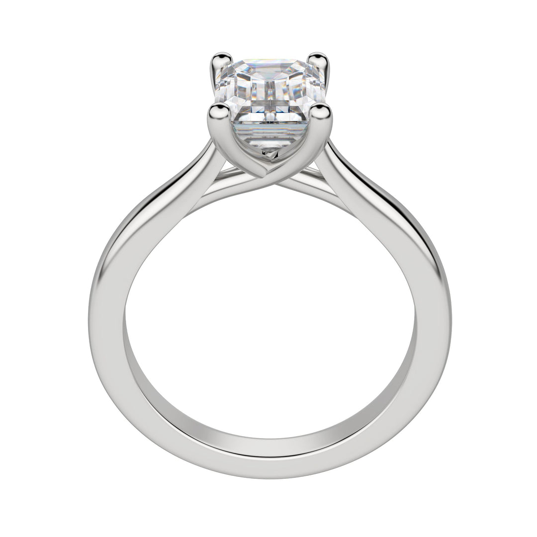 HARP EMERALD CUT MOISSANITE ENGAGEMENT RING