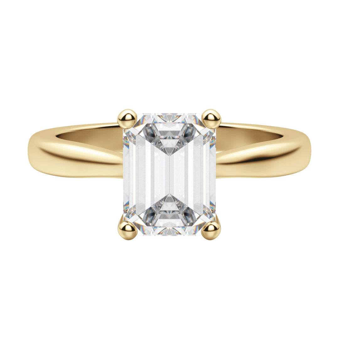 HARP EMERALD CUT MOISSANITE ENGAGEMENT RING