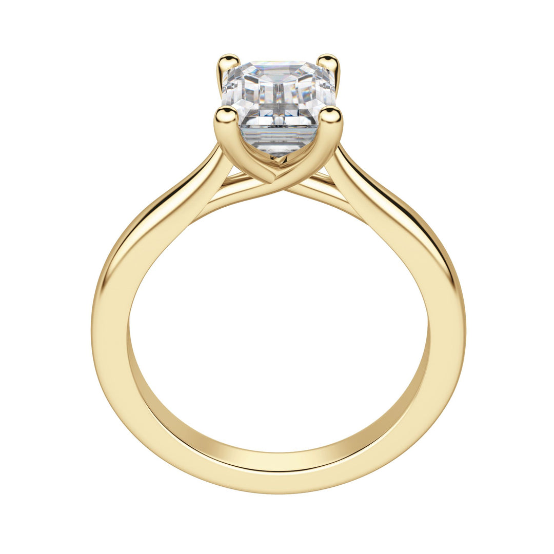 HARP EMERALD CUT MOISSANITE ENGAGEMENT RING