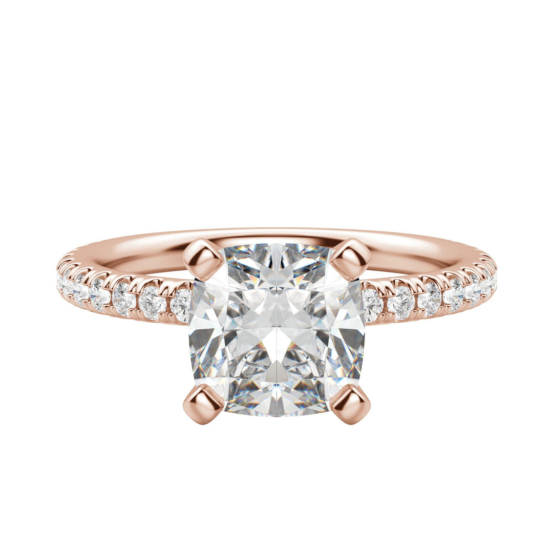 HOLM ACCENTED CUSHION CUT MOISSANITE ENGAGEMENT RING