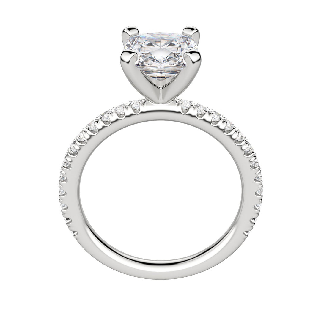 HOLM ACCENTED CUSHION CUT MOISSANITE ENGAGEMENT RING