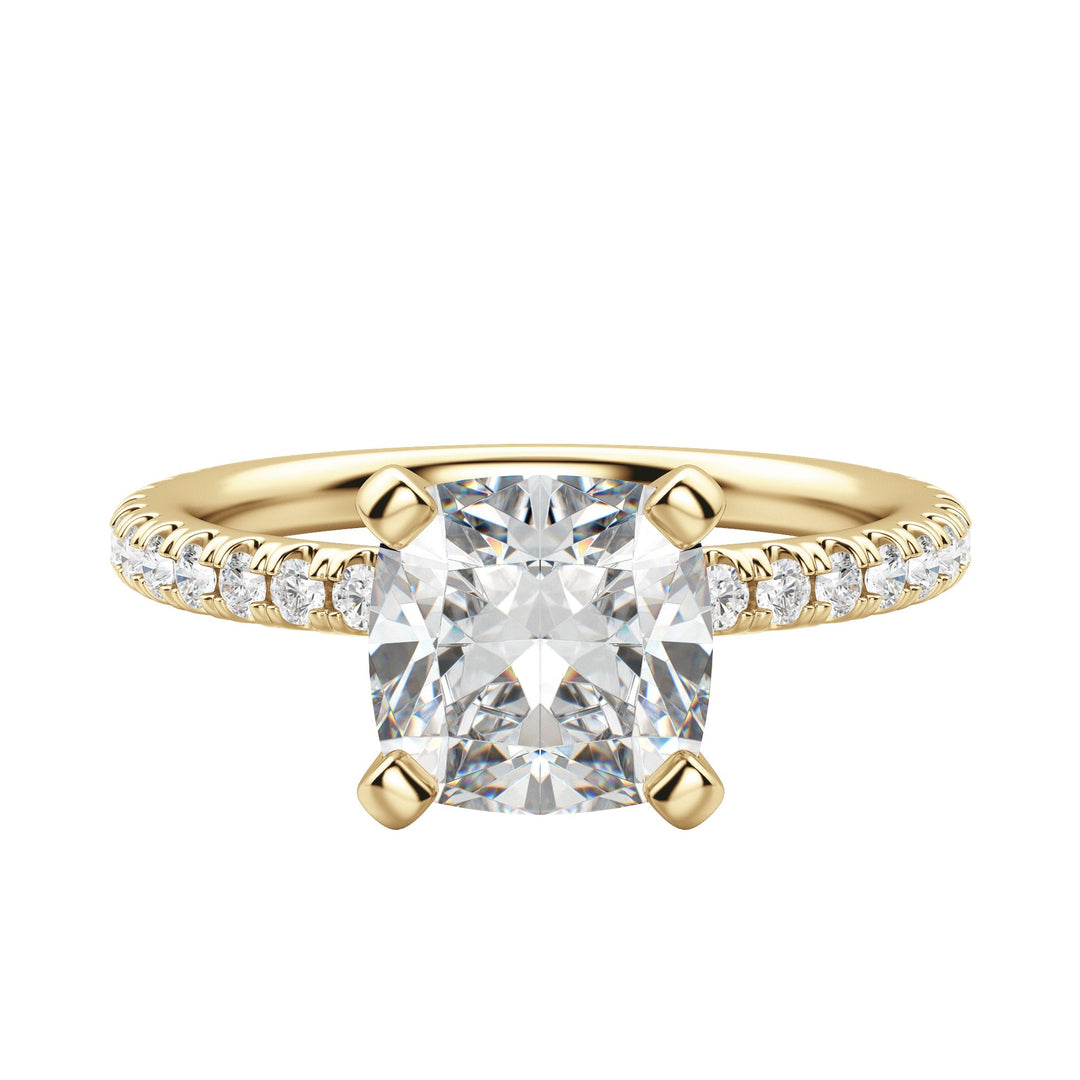 HOLM ACCENTED CUSHION CUT MOISSANITE ENGAGEMENT RING