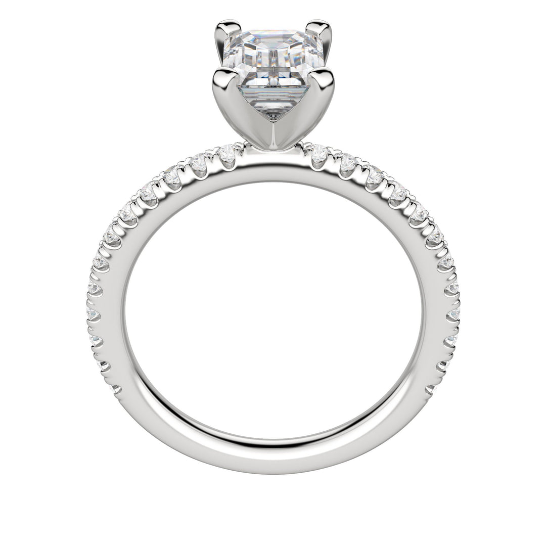 HOLM ACCENTED EMERALD CUT MOISSANITE ENGAGEMENT RING