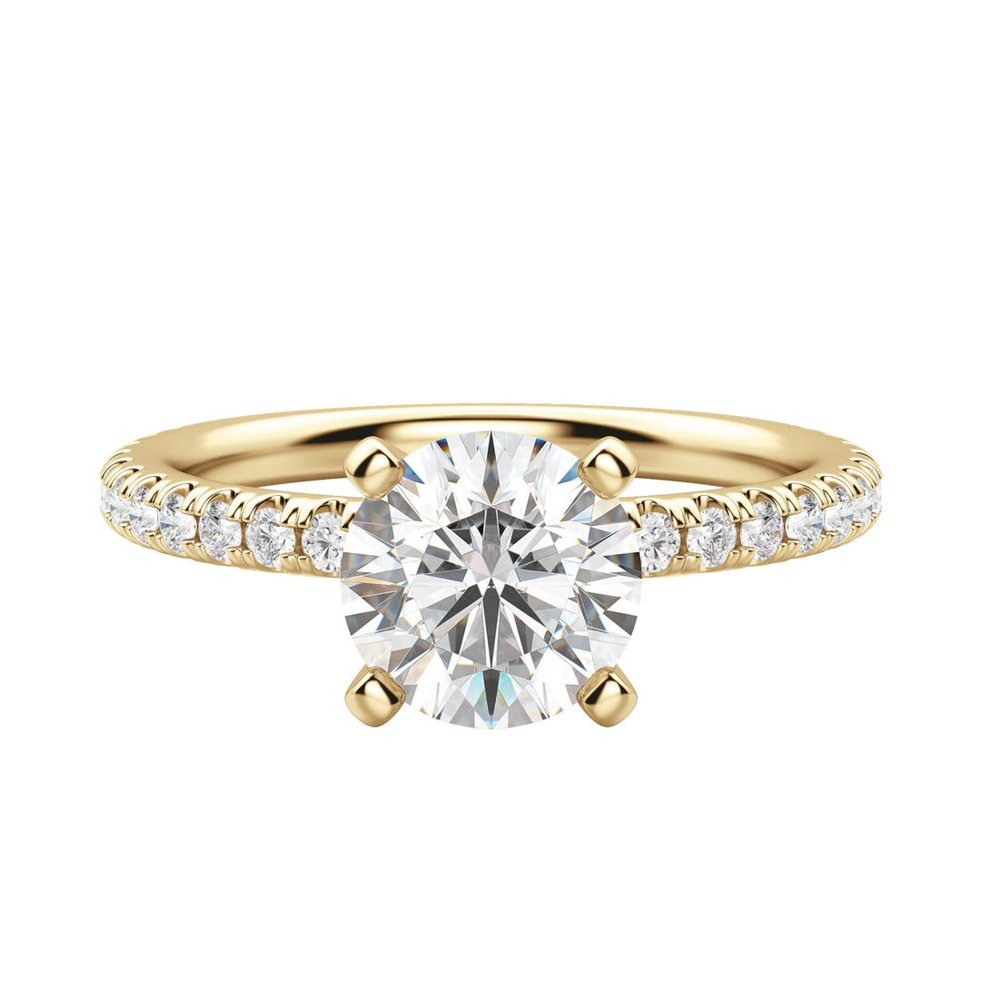 HOLM ACCENTED ROUND CUT MOISSANITE ENGAGEMENT RING