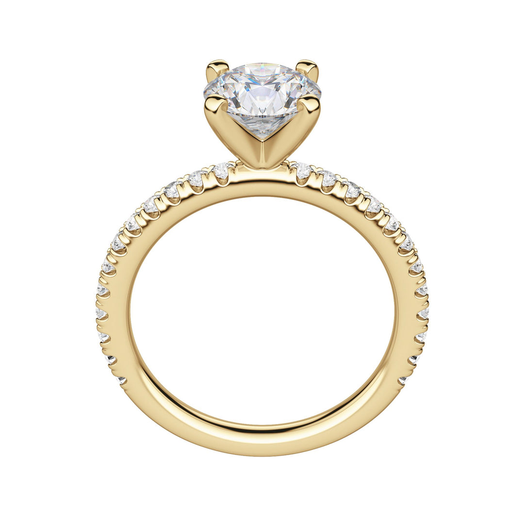 HOLM ACCENTED ROUND CUT MOISSANITE ENGAGEMENT RING