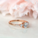 Load image into Gallery viewer, 1ct Round Cut 3-Stone Sterling Silver Engagement Ring image 4