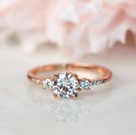 Load image into Gallery viewer, 1ct Round Cut 3-Stone Sterling Silver Engagement Ring image 3