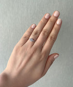 Load image into Gallery viewer, 1ct Round Cut 3-Stone Sterling Silver Engagement Ring image 6