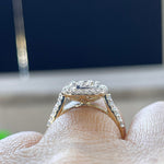 Load image into Gallery viewer, Cushion Diamond Ring, 14K White Gold Cushion Diamond Engagement Ring, Cushion Shape Engagement Ring Art Deco Antique image 3