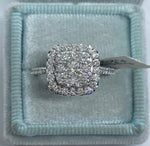 Load image into Gallery viewer, Cushion Diamond Ring, 14K White Gold Cushion Diamond Engagement Ring, Cushion Shape Engagement Ring Art Deco Antique image 1