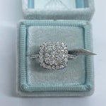 Load image into Gallery viewer, Cushion Diamond Ring, 14K White Gold Cushion Diamond Engagement Ring, Cushion Shape Engagement Ring Art Deco Antique image 7