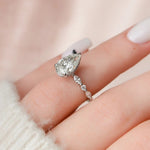 Load image into Gallery viewer, 2 CT Pear Cut Moissanite Engagement Ring, 14K Gold Ring, Promise ring, Solitaire Wedding Ring, Pear Classic Ring, Pear Cut Minimalist Ring image 3