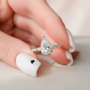 2 CT Pear Cut Moissanite Engagement Ring, 14K Gold Ring, Promise ring, Solitaire Wedding Ring, Pear Classic Ring, Pear Cut Minimalist Ring image 1