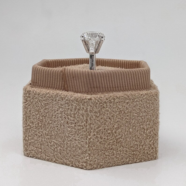 3.20 Carat Round Brilliant Lab Grown Diamond Engagement Ring, 14K White Gold, With Side Tapered Diamonds image 5