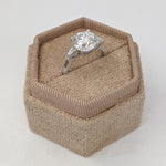 Load image into Gallery viewer, 3.20 Carat Round Brilliant Lab Grown Diamond Engagement Ring, 14K White Gold, With Side Tapered Diamonds image 3