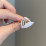 Load image into Gallery viewer, 4 Carat Emerald Cut Moissanite Hidden Halo Solitaire Engagement Ring image 3