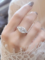 Load image into Gallery viewer, 5 Carat Asscher Cut E/VVS2 IGI certified total 6 Carats Lab Grown Diamond Anniversary Ring 14K White Gold image 5