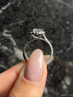 Load image into Gallery viewer, Round Cut 2 carat D Color VVS1 Clarity IGI Certified Lab Grown Diamond Halo Engagement Ring, Side Round Diamonds, 14k Gold image 4