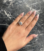 Load image into Gallery viewer, Round Cut 2 carat D Color VVS1 Clarity IGI Certified Lab Grown Diamond Halo Engagement Ring, Side Round Diamonds, 14k Gold image 2