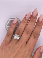 Load image into Gallery viewer, Round Cut 2 carat D Color VVS1 Clarity IGI Certified Lab Grown Diamond Halo Engagement Ring, Side Round Diamonds, 14k Gold image 7