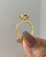 Load image into Gallery viewer, 2.3 CT Oval Cut Bezel Set Solitaire|Oval Cut Engagement Ring|14k Solid Yellow Gold|Lovely Tulip Setting|Bridal Promise Ring|Anniversary Gift image 5