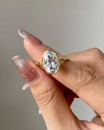 Load image into Gallery viewer, 2.3 CT Oval Cut Bezel Set Solitaire|Oval Cut Engagement Ring|14k Solid Yellow Gold|Lovely Tulip Setting|Bridal Promise Ring|Anniversary Gift image 3