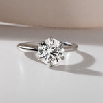 Load image into Gallery viewer, 2ct Round Moissanite Engagement Ring: 14k Solid Gold Solitaire image 2