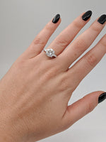 Load image into Gallery viewer, 3.20 Carat Round Brilliant Lab Grown Diamond Engagement Ring, 14K White Gold, With Side Tapered Diamonds image 7