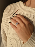 Load image into Gallery viewer, 3.20 Carat Round Brilliant Lab Grown Diamond Engagement Ring, 14K White Gold, With Side Tapered Diamonds image 9