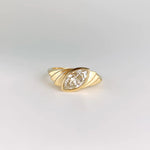 Load image into Gallery viewer, Art Deco Marquise Moissanite Engagement Ring: 14k Yellow Gold Bezel image 1