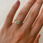 Load image into Gallery viewer, Art Deco Marquise Moissanite Engagement Ring: 14k Yellow Gold Bezel image 4