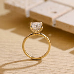 Load image into Gallery viewer, Princess Cut Moissanite Engagement Ring in Solid Gold with Hidden Halo, ZL151 image 9