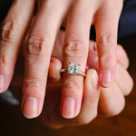 Load image into Gallery viewer, Solid Gold Princess Cut Moissanite Engagement Ring