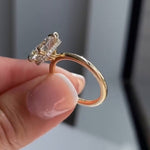 Load image into Gallery viewer, 3ct Pear Shape Engagement Solitaire Moissanite Ring in 10k/14k/18k Solid Yellow Gold Plain Band, Hidden Halo Diamond Wedding Rings for Women image 6