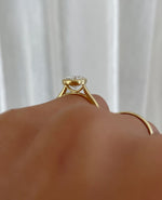 Load image into Gallery viewer, Elongated 2.52 CT Cushion Cut Moissanite Engagement Ring, Bezel Set Solitaire Wedding Ring, Delicate Bridal Ring, Anniversary Gifts/Ring image 4