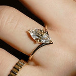 Load image into Gallery viewer, 1.80 Ct Marquise Cut Moissanite Engagement Ring, Wedding Ring, Marquise Cut Ring, Elongated Marquise, Solitaire Luxury Ring for Her image 1