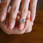 Load image into Gallery viewer, Solid Gold 3mm Band Round Moissanite Engagement Ring, Aniversary Gift for Her, RS-0327-6-A image 2