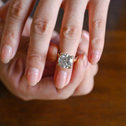 Solid Gold 3mm Band Round Moissanite Engagement Ring, Aniversary Gift for Her, RS-0327-6-A image 2