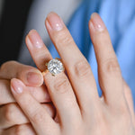 Load image into Gallery viewer, Solid Gold 3mm Band Round Moissanite Engagement Ring, Aniversary Gift for Her, RS-0327-6-A image 3