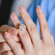 Solid Gold 3mm Band Round Moissanite Engagement Ring, Aniversary Gift for Her, RS-0327-6-A image 3