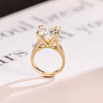 Load image into Gallery viewer, Solid Gold 3mm Band Round Moissanite Engagement Ring, Aniversary Gift for Her, RS-0327-6-A image 7